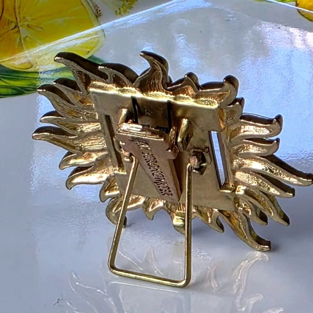Jay Strongwater Neiman Marcus Gold Sunburst Picture Frame Clip Pin Miniature - Picture 3 of 4